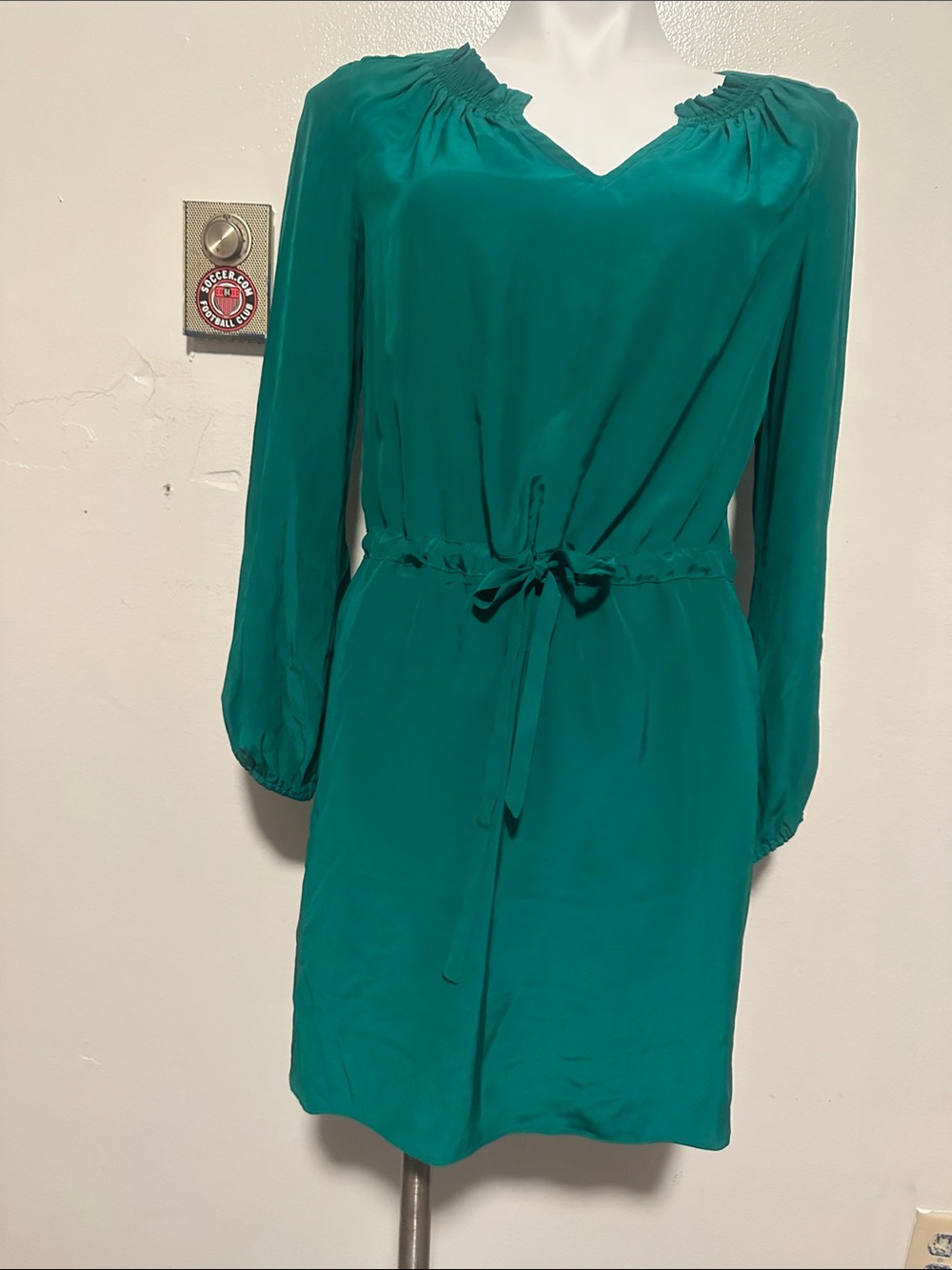 Alice & Trixie Teal Long-Sleeve Tie-Waist Dress